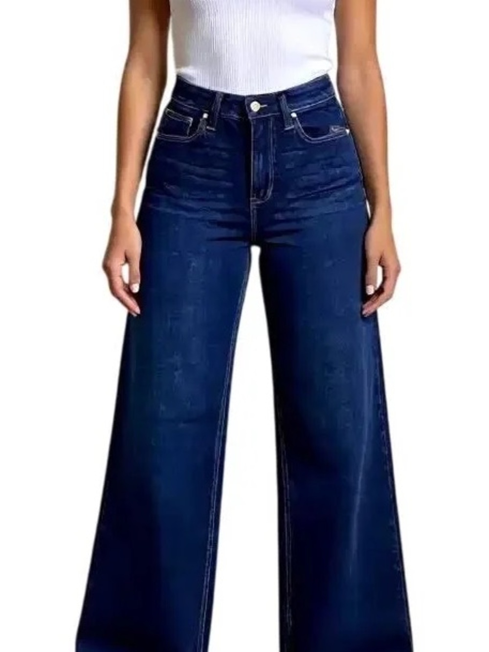 Rachel Rachel Roy Womens High Rise Wide Leg Fray Hem Jeans
Indigo Blue 4/27 NWT